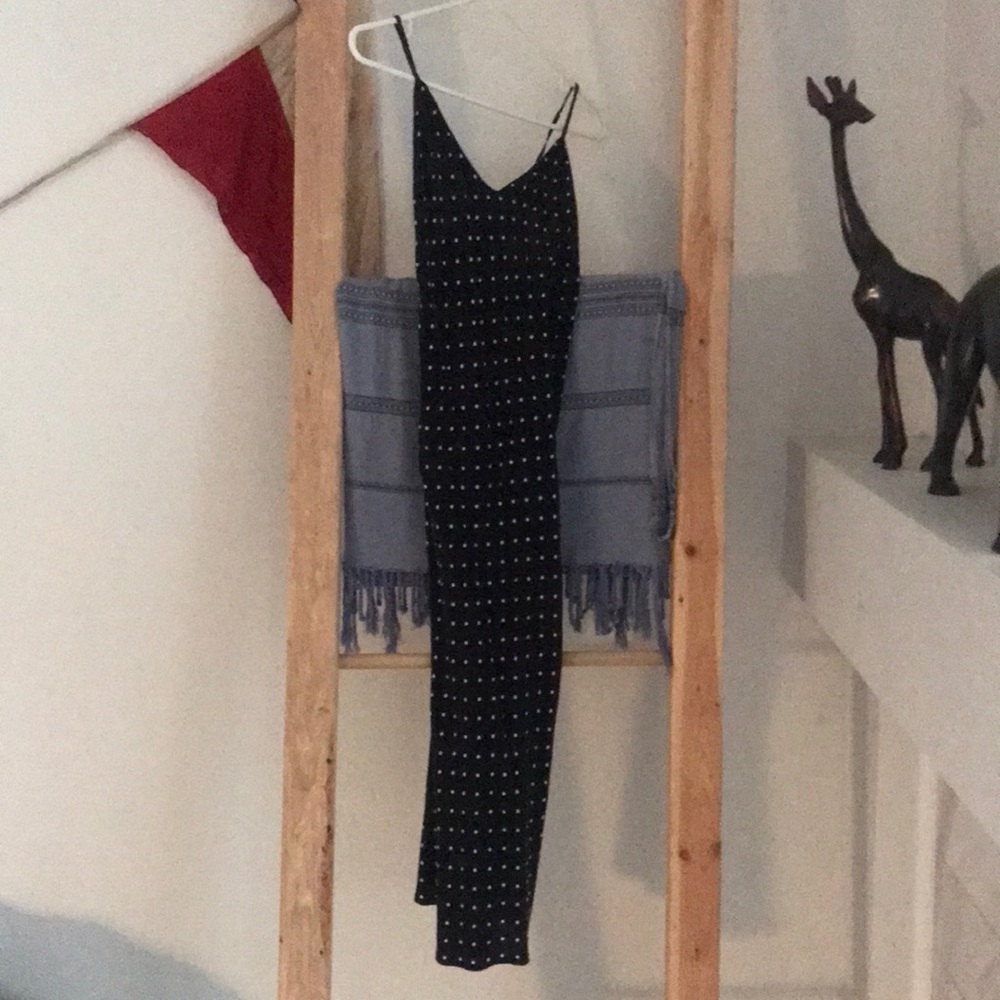 Vanessa Mooney Black Spotted Silk Dress